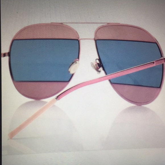 Dior Pink Blue Mirrored Logo Aviators NeverUsed - Picture 6 of 14